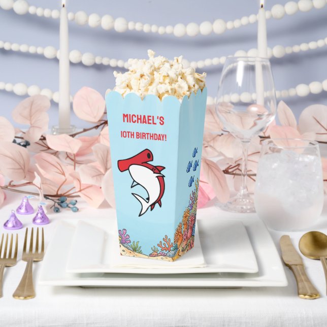 Cute Red Hammerhead Shark Ocean Birthday  Favour Box (Wedding)