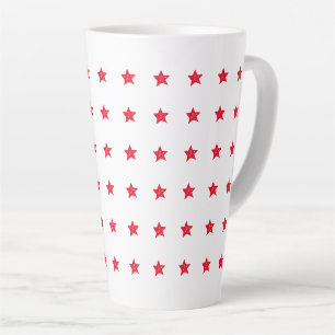 Cute red hand drawn stars pattern modern fun latte mug