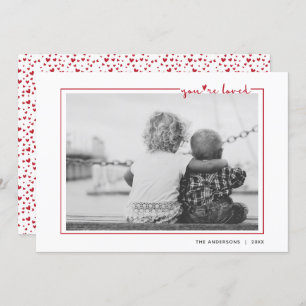Cute Red Handwritten You're Loved Frame Valentine Invitation