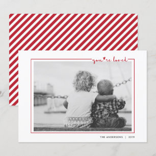 Cute Red Handwritten You're Loved Frame Valentine Invitation