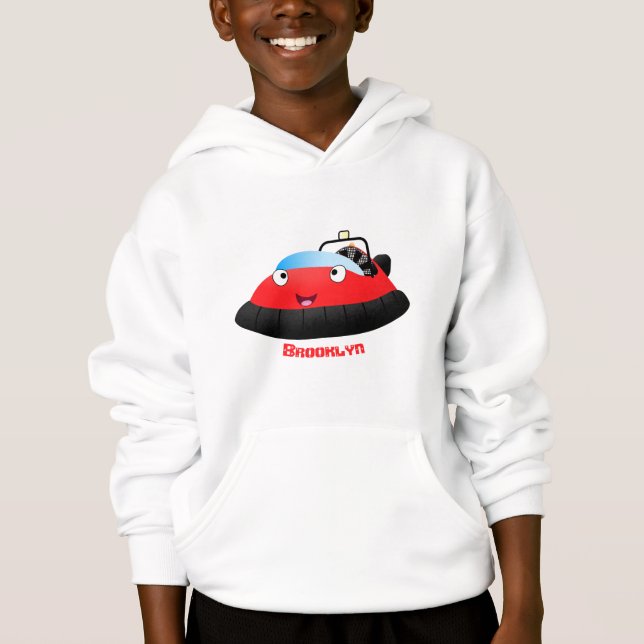 Cute red happy hovercraft cartoon (Front)