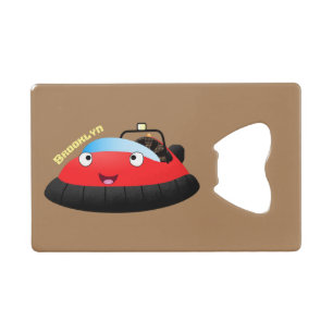 Cute red happy hovercraft cartoon