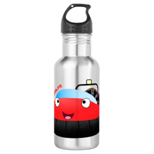 Cute red happy hovercraft cartoon 532 ml water bottle