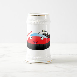 Cute red happy hovercraft cartoon beer stein