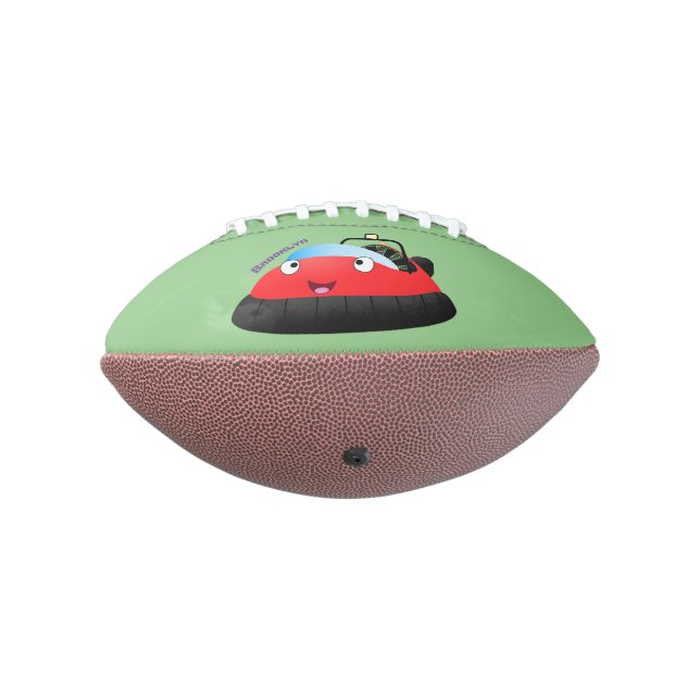 Cute red happy hovercraft cartoon football (Rotated 270)
