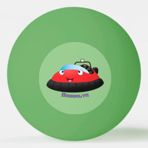 Cute red happy hovercraft cartoon ping pong ball