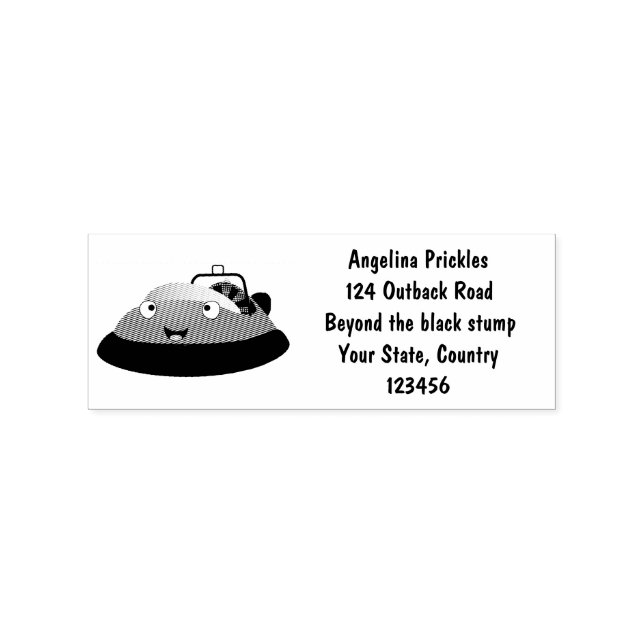 Cute red happy hovercraft cartoon  rubber stamp (Imprint)