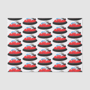 Cute red happy hovercraft cartoon tissue paper