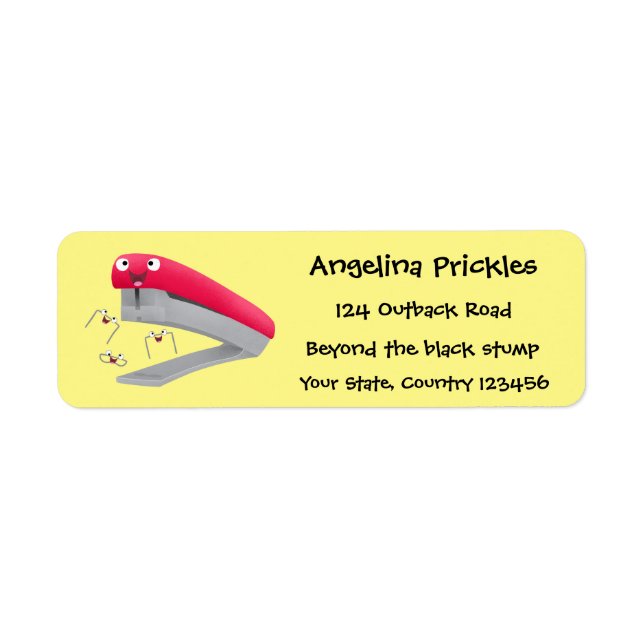 Cute red happy stapler cartoon illustration  (Front)