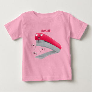 Cute red happy stapler cartoon illustration  baby T-Shirt