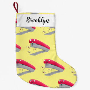 Cute red happy stapler cartoon illustration  small christmas stocking