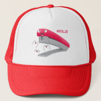 Cute red happy stapler cartoon illustration