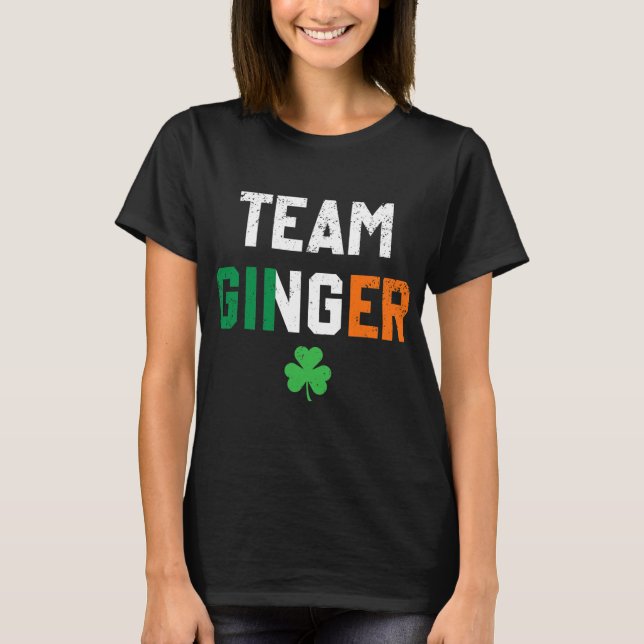 Cute Red Head Team Ginger St Patricks T-Shirt (Front)