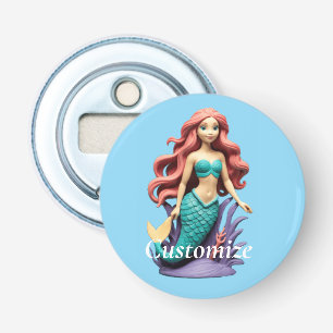 Cute Red-headed Mermaid Thunder_Cove Bottle Opener