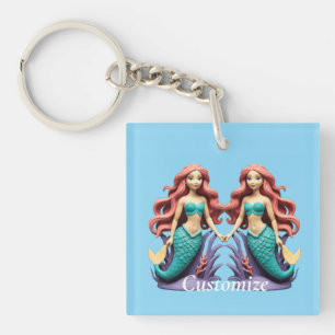 Cute Red-headed Mermaid Thunder_Cove Key Ring