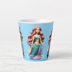 Cute Red-headed Mermaid Thunder_Cove Latte Mug