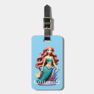 Cute Red-headed Mermaid Thunder_Cove Luggage Tag