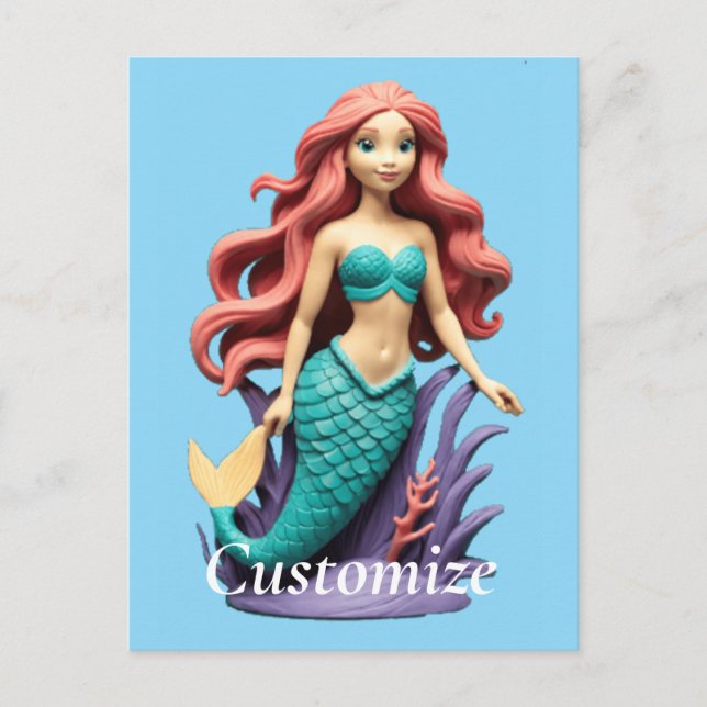Cute Red-headed Mermaid Thunder_Cove Postcard (Front)