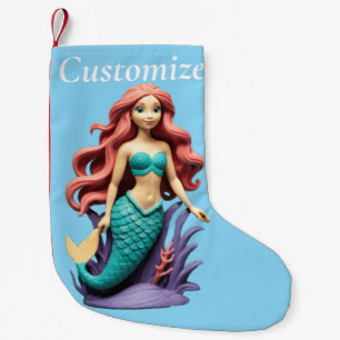 Cute Red-headed Mermaid Thunder_Cove  Small Christmas Stocking