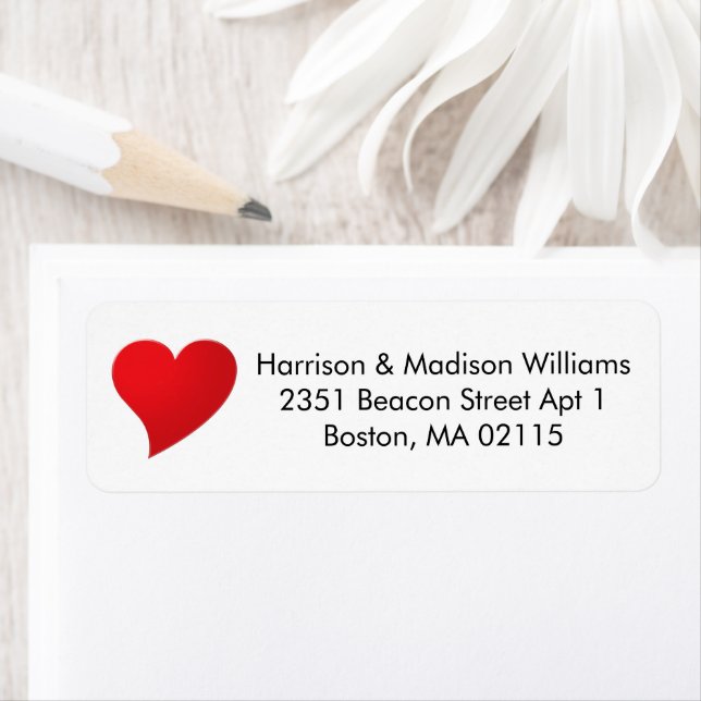 Cute red heart custom Return Address  (Insitu)