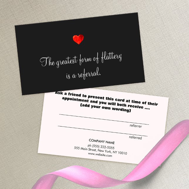 Cute Red Heart Customer Referral Card (Creator Uploaded)