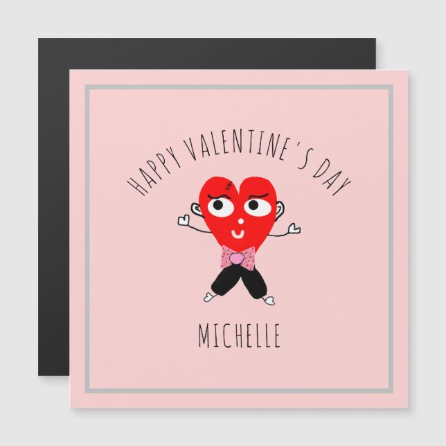 Cute Red Heart Doodle Valentines Day Personalised (Front/Back)