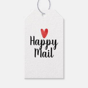 Cute Red Heart Happy Mail Business Gift Tag