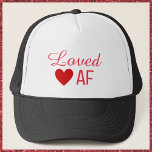 Cute Red Heart Loved AF Trucker Hat<br><div class="desc">Cute Red Heart Loved AF design.</div>