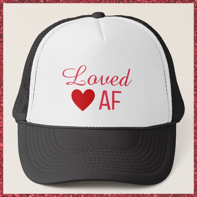 Cute Red Heart Loved AF Trucker Hat (Creator Uploaded)