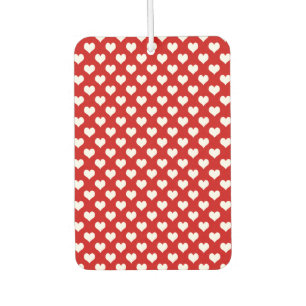 Cute Red Heart Pattern – Romantic Love Background Car Air Freshener