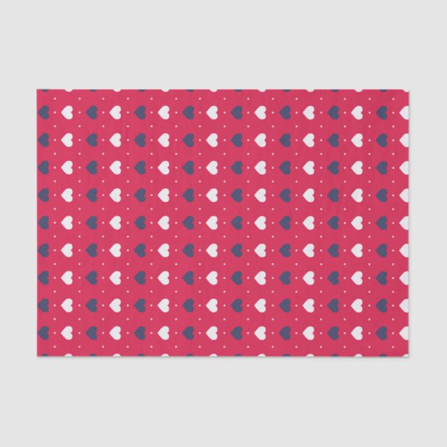 Cute Red Heart Pattern Sweet Love Valentine's Day Tissue Paper (Front)