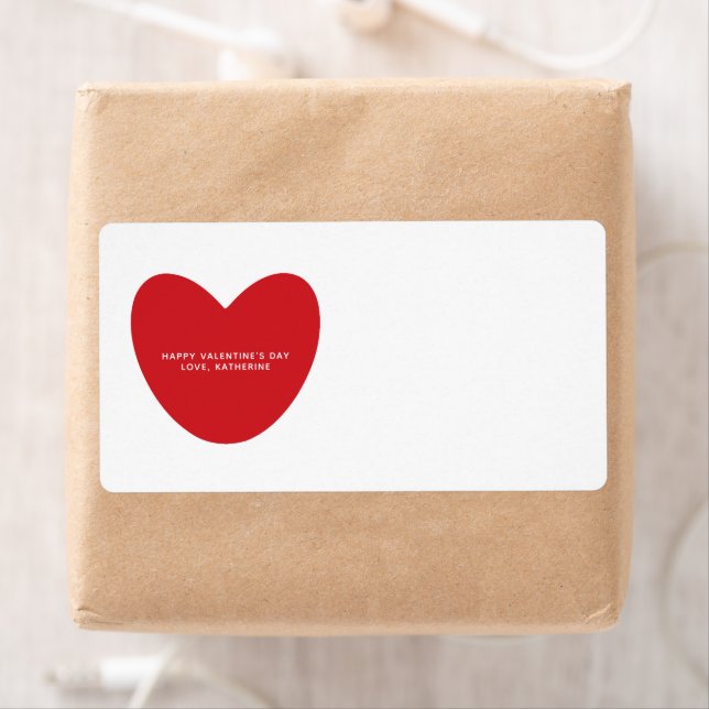 Cute red heart personalised blank Valentine's Day (Insitu)