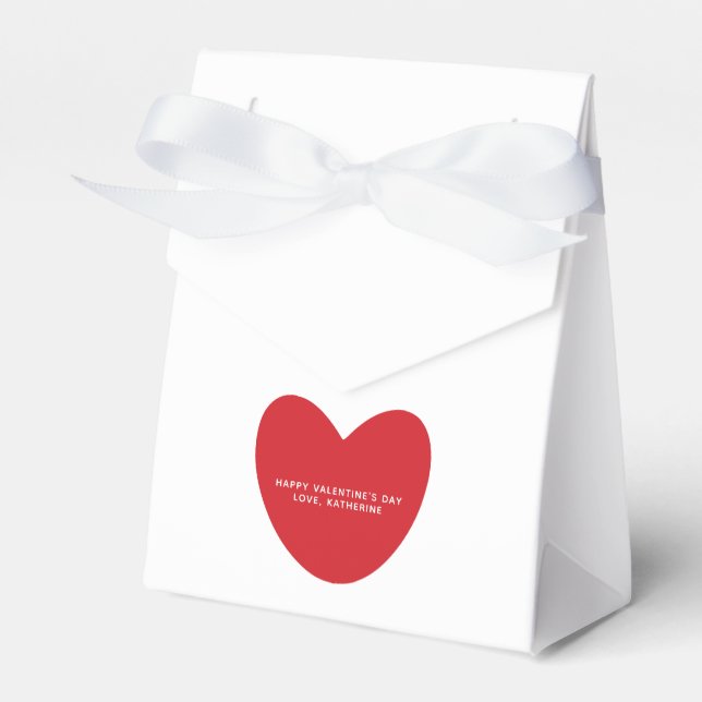 Cute red heart personalised Valentine's Day Favour Box (Front Side)