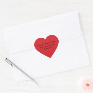 Cute red heart script Valentine's day classroom Heart Sticker