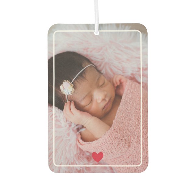 Cute Red Heart With Photo Car Air Freshener (Front)
