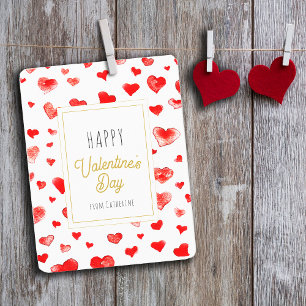 Cute Red Hearts Happy Valentine's day Card