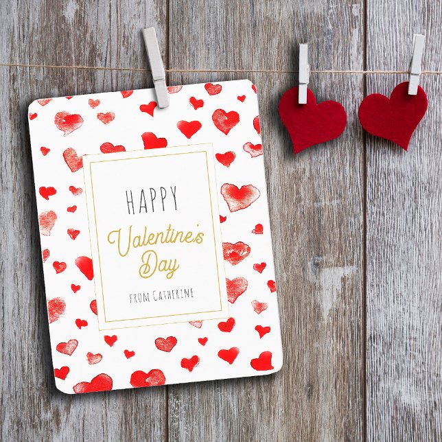 Cute Red Hearts Happy Valentine's day   Card (Creator Uploaded)