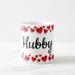 Cute Red Hearts Hubby Coffee Mug