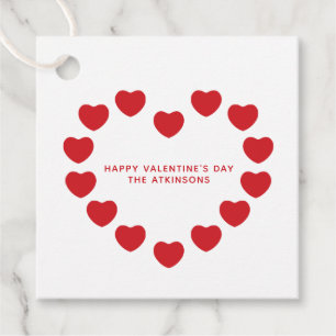 Cute red hearts modern custom Valentine's Day Favour Tags