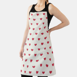 Cute Red Hearts Pattern Apron