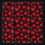 Cute Red Hearts Pattern Art Black Bandana<br><div class="desc">Show your pet lot of love with this Cute Red Hearts Pattern Art Black Pet Bandana.  It is designed with a black background and you can customize to your pet's favorite color.   You can dress your dog or cat with the bandana and they can feel your love!</div>
