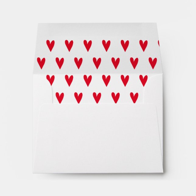 Cute Red Hearts Pattern Envelope (Back (Bottom))