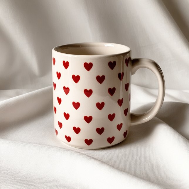 Cute Red Hearts Pattern Mug – Love & Romance (Creator Uploaded)