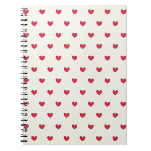 Cute Red Hearts Pattern Notebook