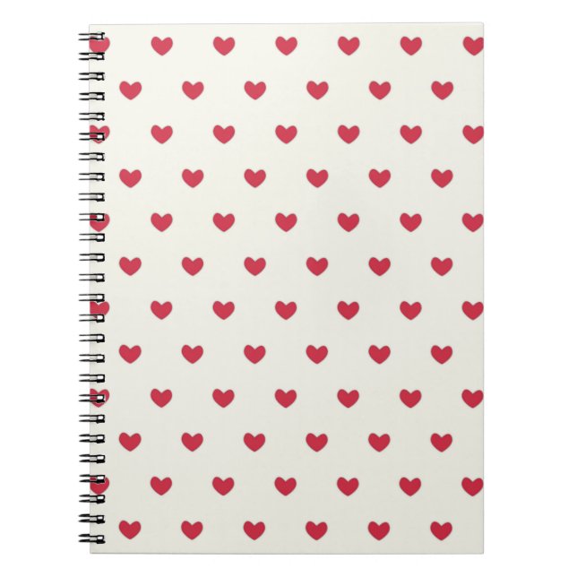 Cute Red Hearts Pattern Notebook (Front)