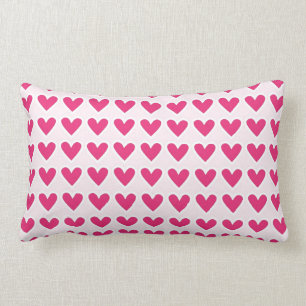 Cute Red Hearts Pattern Pink Valentine's Day Gifts Lumbar Cushion