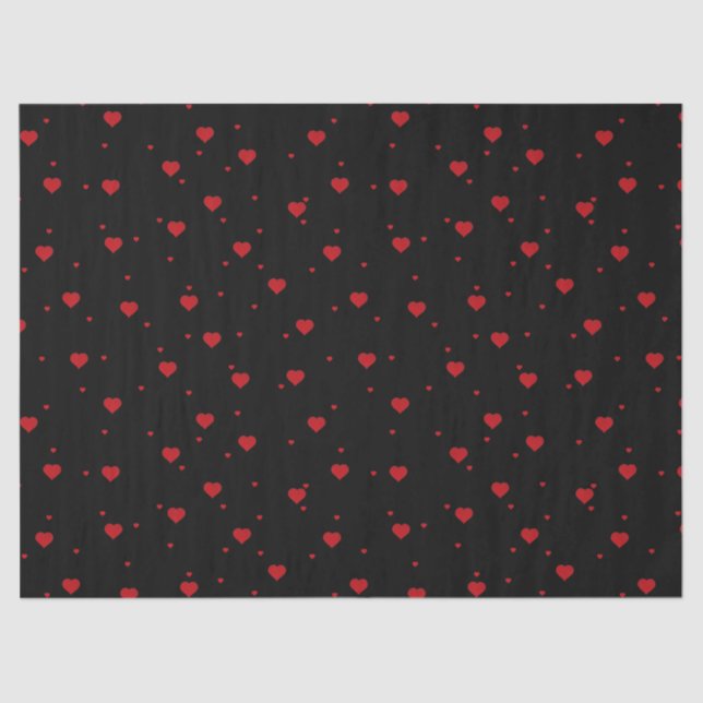 Cute Red Hearts Pattern Tissue Paper (Front)