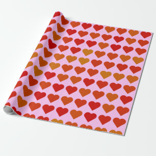 Cute Red Hearts Pattern Wrapping Paper
