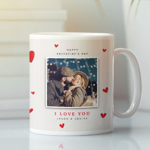 Cute Red Hearts Photo Valentines Coffee Mug