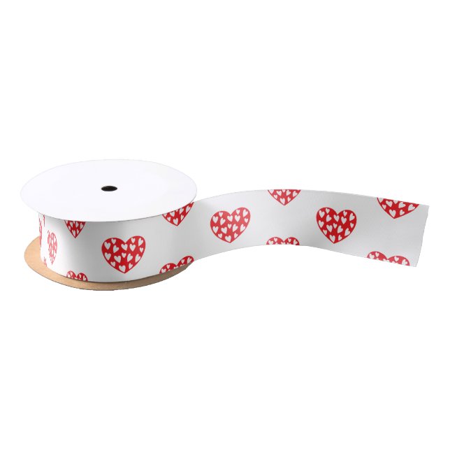 Cute Red Hearts Ribbon Satin Ribbon (Spool)
